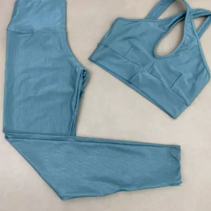 Conjunto legging e Top compreensão azul